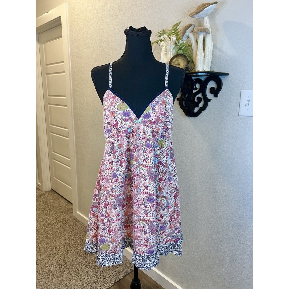 Y2K Vintage Liberty of London Target Paisley Colorful Babydoll Dress Sz M 2010s